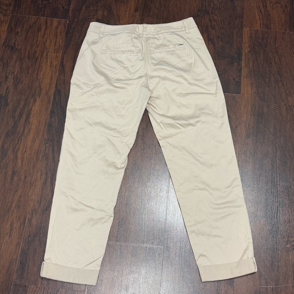 White House Black Market Tan Chino Cropped Pants Rhinestone embellished pocket 0 - Picture 9 of 15